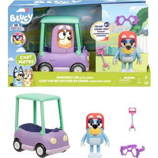 Bluey Grannies Car Coupe Chat Mates Legest Talking Janet Brnelegetj med aftageligt tppe briller Interaktivt legetj Figurst i alderen 3+