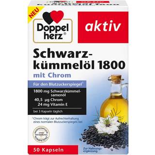 Doppelherz Sort spidskommenolie 1800 med krom