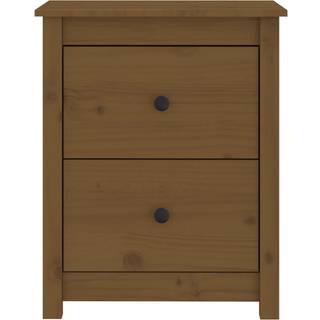 Sengebord 50X35X61,5 Cm Massivt Fyrretræ - 1 / honningfarvet