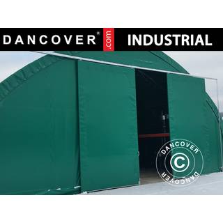 Skydeport 3x3m til telthal Lagertelt, rundbuehal 8m, PVC, Grøn