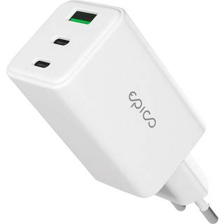 Epico UltraBoost GaN 65W Vægoplader m. 2x USB-C / 1x USB-A - Hvid
