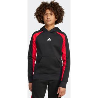 adidas adidas Black/Red Essentials Colourblock Kids Fleece Hoodie
