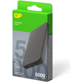 GP Batterier Powerbank Plus 5000 mAh Black, 5000 mAh