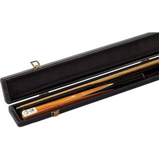 PowerGlide Hard Cue Case Sort Læder Snooker Pool Bag Box 3/4 & Center Split