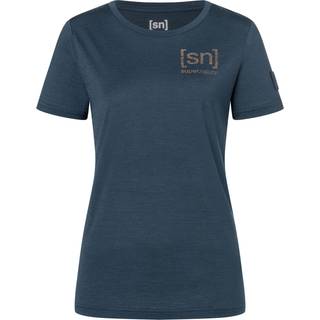 super.natural Women's Logo Lines Bio Jersey Tee Merino-shirt Damer størrelse XS farve blå