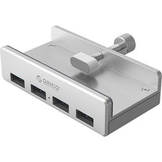 Orico MH4PU Hub Clamp-Mounted 4x USB-A 3.0 - Sølv
