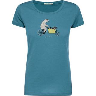 GreenBomb Women's Bike Cargo Raccoon Loves T-Shirt T-shirt Damer størrelse L farve turkis