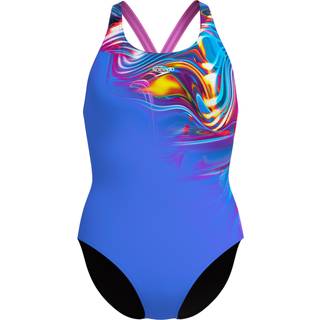 Women's Club Training Placement Powerback Swimsuit Blue/Pink