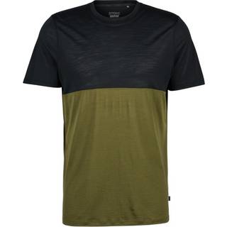 Stoic MerinoChill MMXX. Göteborg Colorblock Tee Merino-shirt Herrer størrelse 4XL farve olivengrøn/sort
