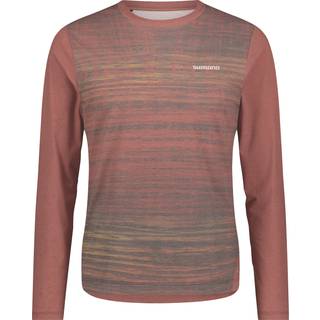 Shimano Spazio Long Sleeves Jersey Printed Cykeljersey størrelse M farve brun