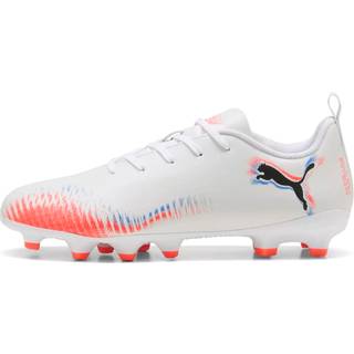 PUMA FUTURE 8 PLAY FG/AG Football Boots Youth, Shoes, White/Black/Glowing Red, 32.5