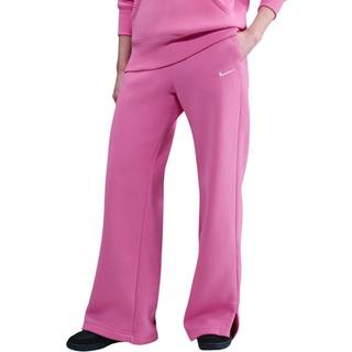 Højtaljede Nike Sportswear Phoenix Fleece-bukser med brede ben til kvinder - Pink - S (EU 36-38)