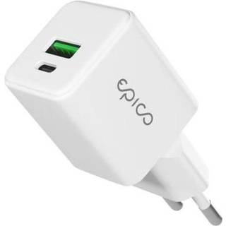 Epico UltraBoost GaN 20W Vægoplader m. 1x USB-C / 1x USB-A - Hvid