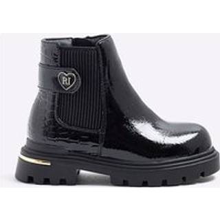 River Island River Island Chelsea-støvler med stropper og hjerteprint i patent