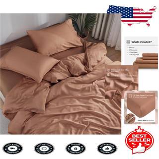 Doz ark indstil 100% viskose afledt af bambus organisk dyrket smøragtig blød kølingsplade med høj GSM dybe lommer - 4 pc - 2 pillowcases 1 monter