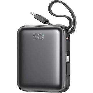 Joyroom mini powerbank m USB-C & Lightning kabel - 10.000mAh - 22,5W PD - Sort