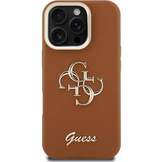 iPhone 16 Pro Guess Grained 4G Logo Stativkamera Cover - Brun
