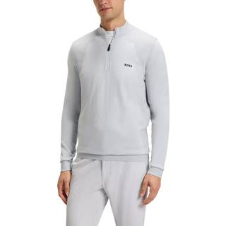 Tætsiddende sweater i bomuldsblanding med kvart lynlås