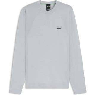 Tætsiddende sweater i bomuldsblanding med logo i kontrastfarve