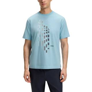 T-shirt i bomuld med stræk og geometrisk print