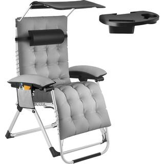 Solseng Cloud II med soltag, sammenklappelig - lysegrå,pr. stk.