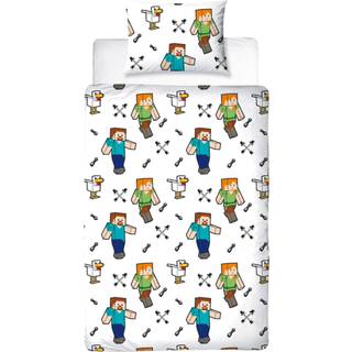 Minecraft sengetøj - 140x200 cm - Sengetøj med 2 i 1 design - 100% bomulds sengetøj