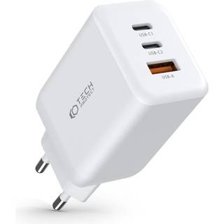 Tech-Protect PD 65W Vægoplader m. 2 x USB-C & 1 x USB-A - Hvid