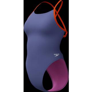 Women's Club Training Solid Tie Back Swimsuit Blue/Pink