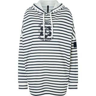 super.natural Women's Feel Good Stripe Hibiskus Bio Hoodie Hoodie Damer størrelse L farve grå/hvid