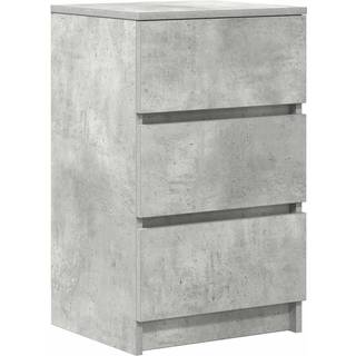 Sengeborde Med 3 Skuffer 39X35X65 Cm Etræsfarve - 1 / Betongrå