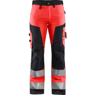 Blåkläder 7155 Dame High Vis Buks / Dame High Vis Arbejdsbuks - D23 - High Vis Rød/Sort