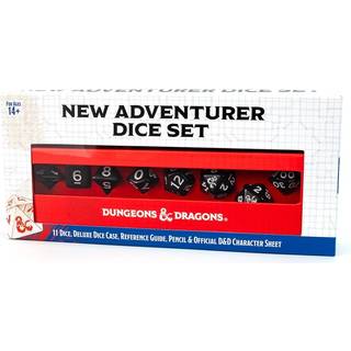 DnD New Adventurer Set - Black Dice set - Rollespilsterninger - Sirius Dice