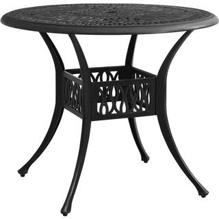 havebord 90x90x74 cm støbt aluminium sort