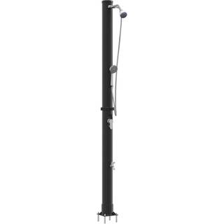 Udendørs solbruser Sort 217 cm PVC og aluminium
