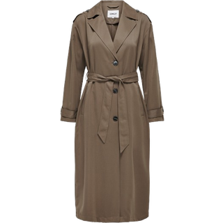 Line Ekstra Lang Trenchcoat, Walnut, L
