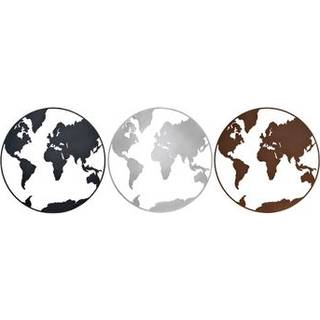 Vægdekoration DKD Home Decor Metal Verdenskort (100 x 1 x 100 cm) (3 pcs)