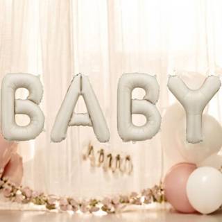 Folieballon Baby Beige Stor 90x35 cm – Genanvendelig Luftfyldt Festpynt til Baby Shower