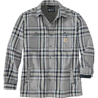 Carhartt Men's Flannel Sherpa Lined Shirt Jacket Asphalt, S