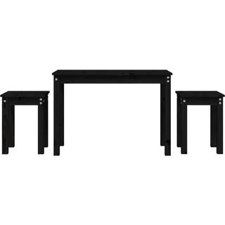 Indskudsborde Massivt Fyrretræ - Sort