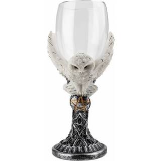 Schneeeule mit Pentagramm Glas