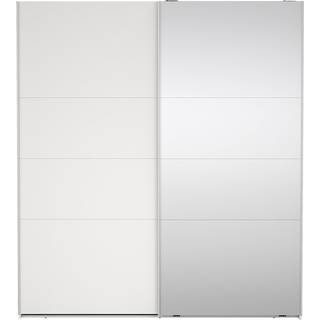 Catania Garderobeskab 1 skydelåge + 1 Skydelåge med spejl 180 x 200 cm - Hvid Spejl