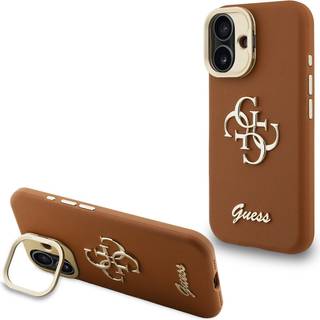 iPhone 16 Guess Grained 4G Logo Stativkamera Cover - Brun
