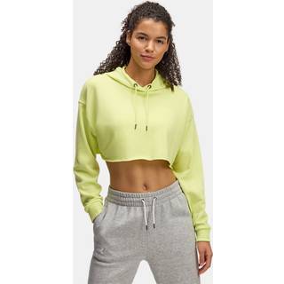 Under Armour Icon Terry Women's Crop Hoodie Sonic Yellow / White M