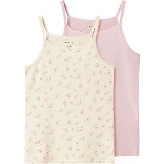 Flower Strap 2-pak Undertrøje, Turtledove/Pale Lilac, 116 cm