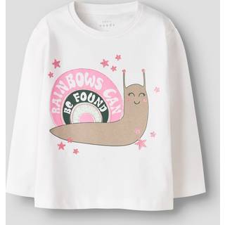 NAME IT Langærmet Bluse Veen Bright White Snail
