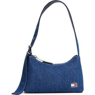 Logo Plaque Denim Shoulder Bag