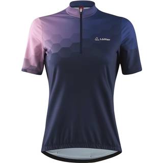Löffler Women's Bike Jersey Half-Zip Prisma Mid Cykeljersey Damer størrelse 38 farve blå