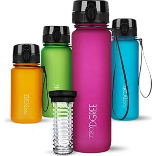 720Dgree Sipper vattenflaska 1 liter med Fruit Infuser | BPA BPS gratis | Tritan | För vuxna & barn | För träning i Sports Gym Office | Fuchsia r