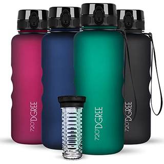 720Dgree Sipper Water Bottle 1,5 liter med Fruit Infuser | BPA BPS gratis | Tritan | För vuxna & barn | För träning i Sports Gym Office | Emerald