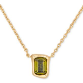 Kate Spade New York Gold Molten Glass Green Necklace - Gold - 41cm